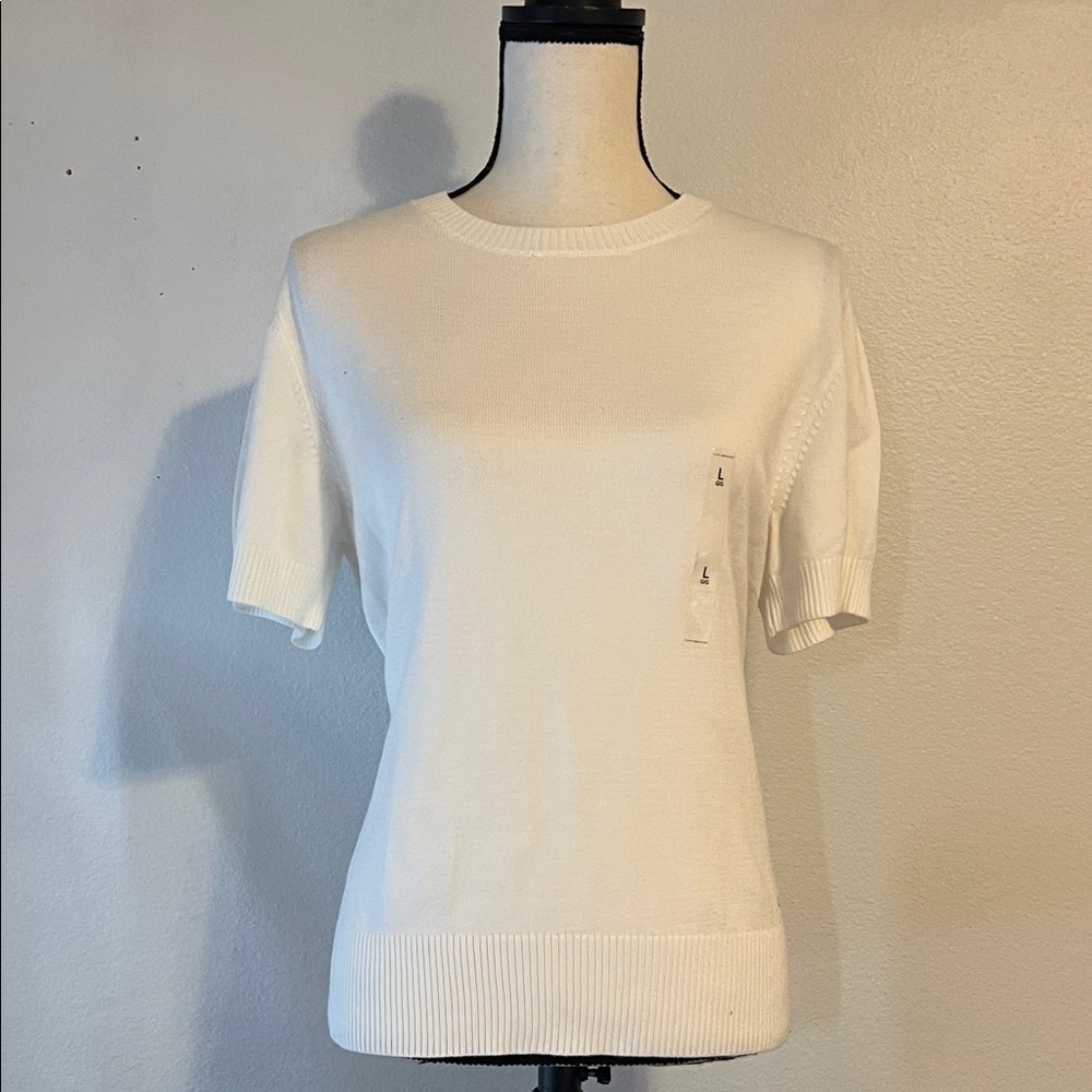 Elegant White Knit Top, Tommy Hilfiger,size L